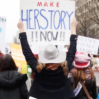 Protestors at Women's March in Washington, D.C.