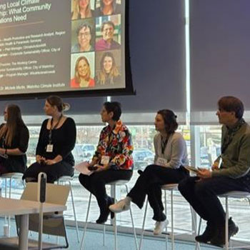 Panel onstage at the Pedagogy Symposium