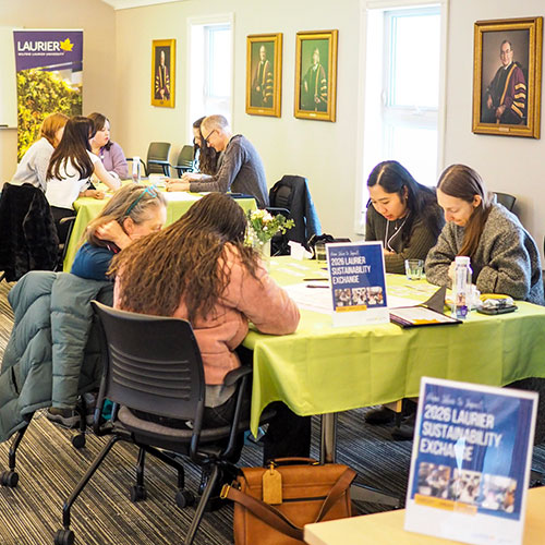 staff working on exercise during sustainability exchange