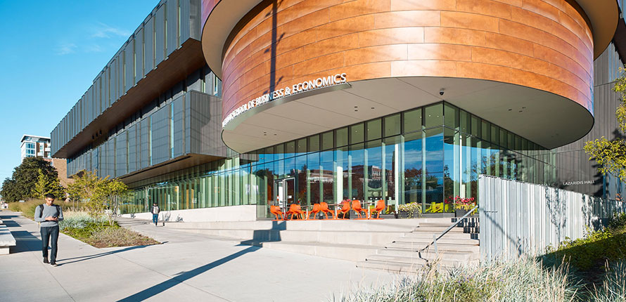 Exterior of the Lazaridis School of Business and Economics