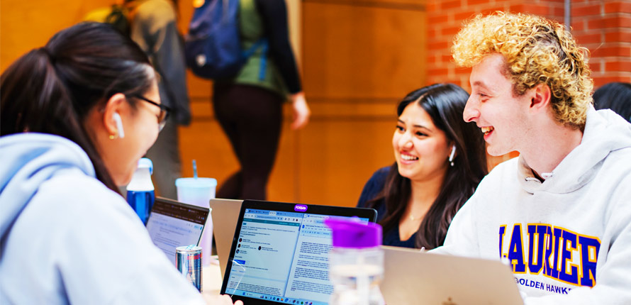 students chatting