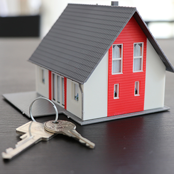 Toy house with key ring