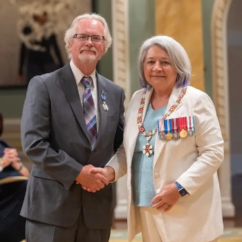 Laurier alum Brent Kaulback poses with Governor General Mary Simon
