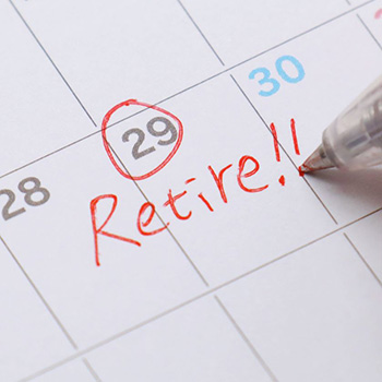 "Retire" written on a calendar