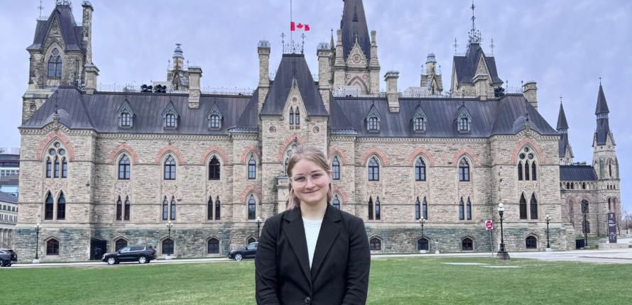 Delta Collard on Parliament Hill in Ottawa