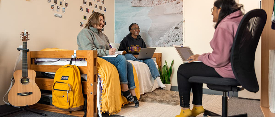 Students in dorm room