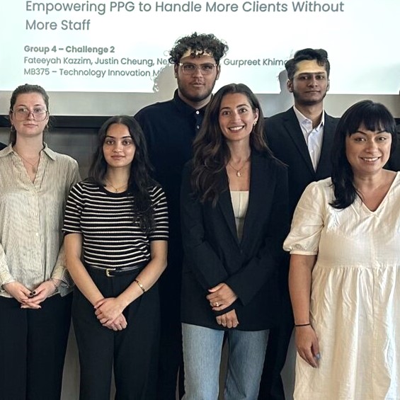 Partner and students in class.