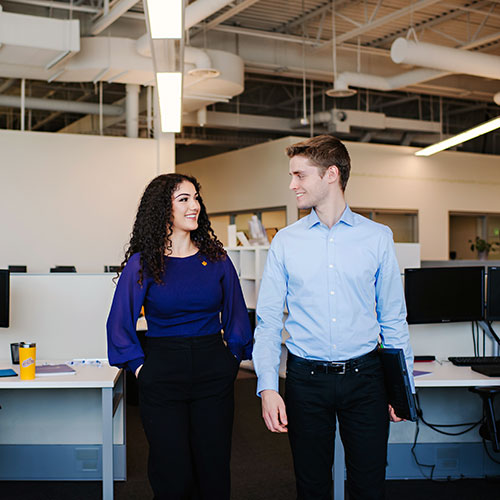 two students in an office