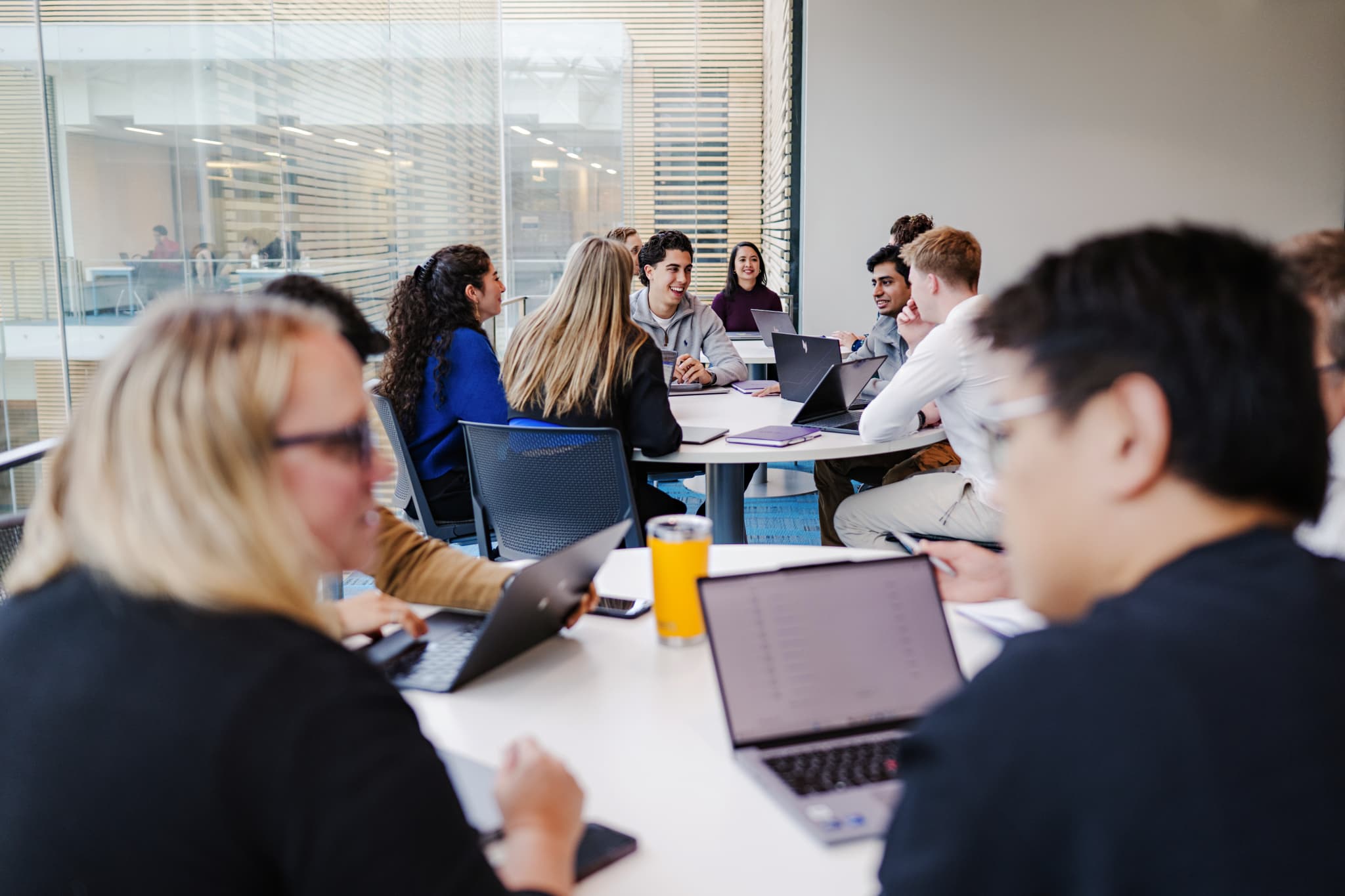 Students sitting in Lazaridis Hall
